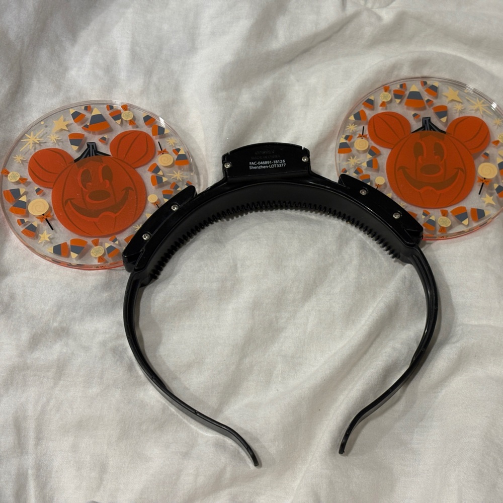Light up Fall Mickey Mouse Pumpkin Ears Headband - Picture 2 of 3